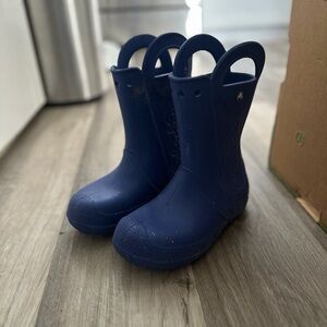 CROCS Navy Kids Rain Boots
